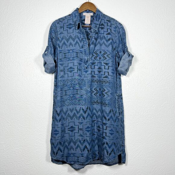 Philosophy Dresses & Skirts - Philosophy Nordstrom Southwestern Boho Chambray Shirt Dress Size Small